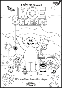 Moe & Friends - Colouring Page A4
